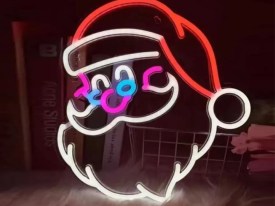 Cartel neon Papa Noel